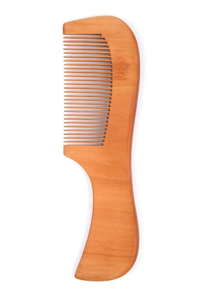 Daiso Peach Wood Comb - Handcrafted Brown Hair Comb for Daily Grooming - Image 2
